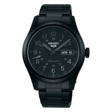 Seiko 5 Sports Men's Automatic Watch Analog Black Dial with Black Stainless Steel Band, SRPJ09K