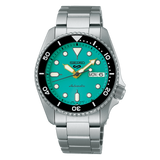 Seiko, Men's Mechanical Watch Analog, Orange Dial Silver Stainless Steel Band, SRPK33K