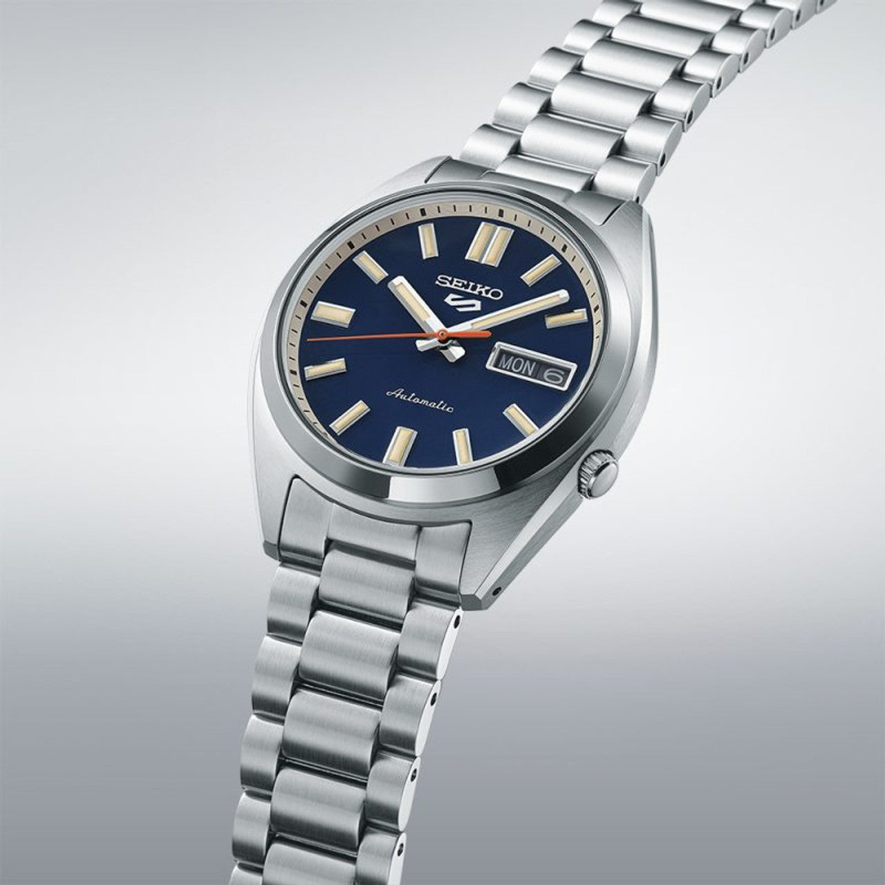 Seiko, Men's Mechanical Watch Analog, Blue Dial Silver Stainless Steel Band, SRPK87K