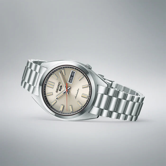 Seiko, Men's Mechanical Watch Analog, Silver Dial Silver Stainless Steel Band, SRPK91K