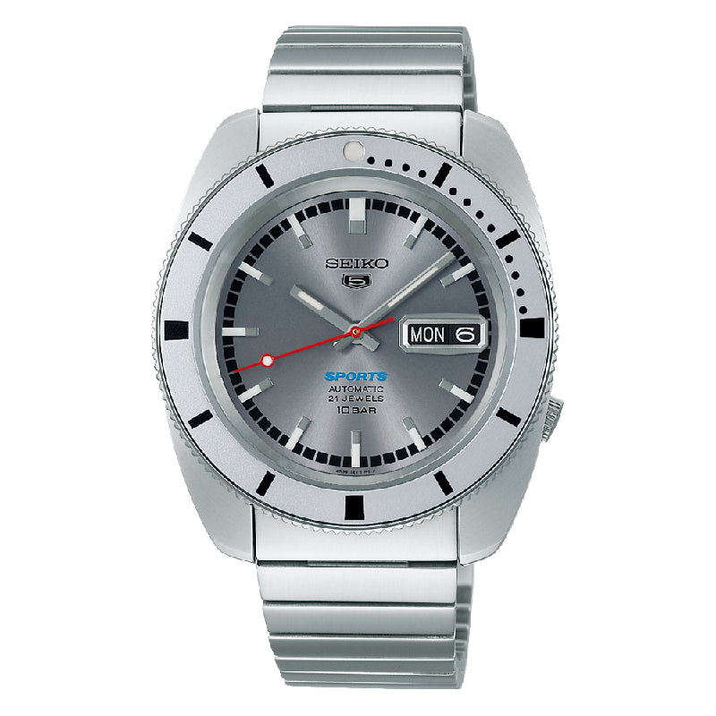 Seiko 5 Sports Limited Edition Men's Automatic Watch Analog Silver Dial with Stainless Steel Band, SRPL03K