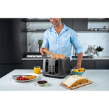 Black+Decker Stainless Steel 4 Slice Toaster Black SSET425