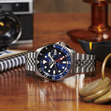 Seiko 5 Sports Men's Automatic GMT Watch, Blue Dial Steel Bracelet, SSK003K