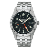 Seiko 5 Sports Men's Automatic Watch Analog Black Dial with Silver Stainless Steel Band, SSK023K