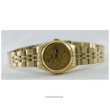 Seiko Women's Mechanical Watch Analog, Gold Dial Gold Stainless Band, SYMA38K