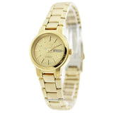 SEIKO 5 Automatic Women's Watch with Day and Date display,Gold dial and Gold Stainless Strap, SYME46K