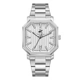 Beverly Hills Polo Club Men's Watch Analog Silver Dial with Silver Stainless Steel Band,  BP3793X.330