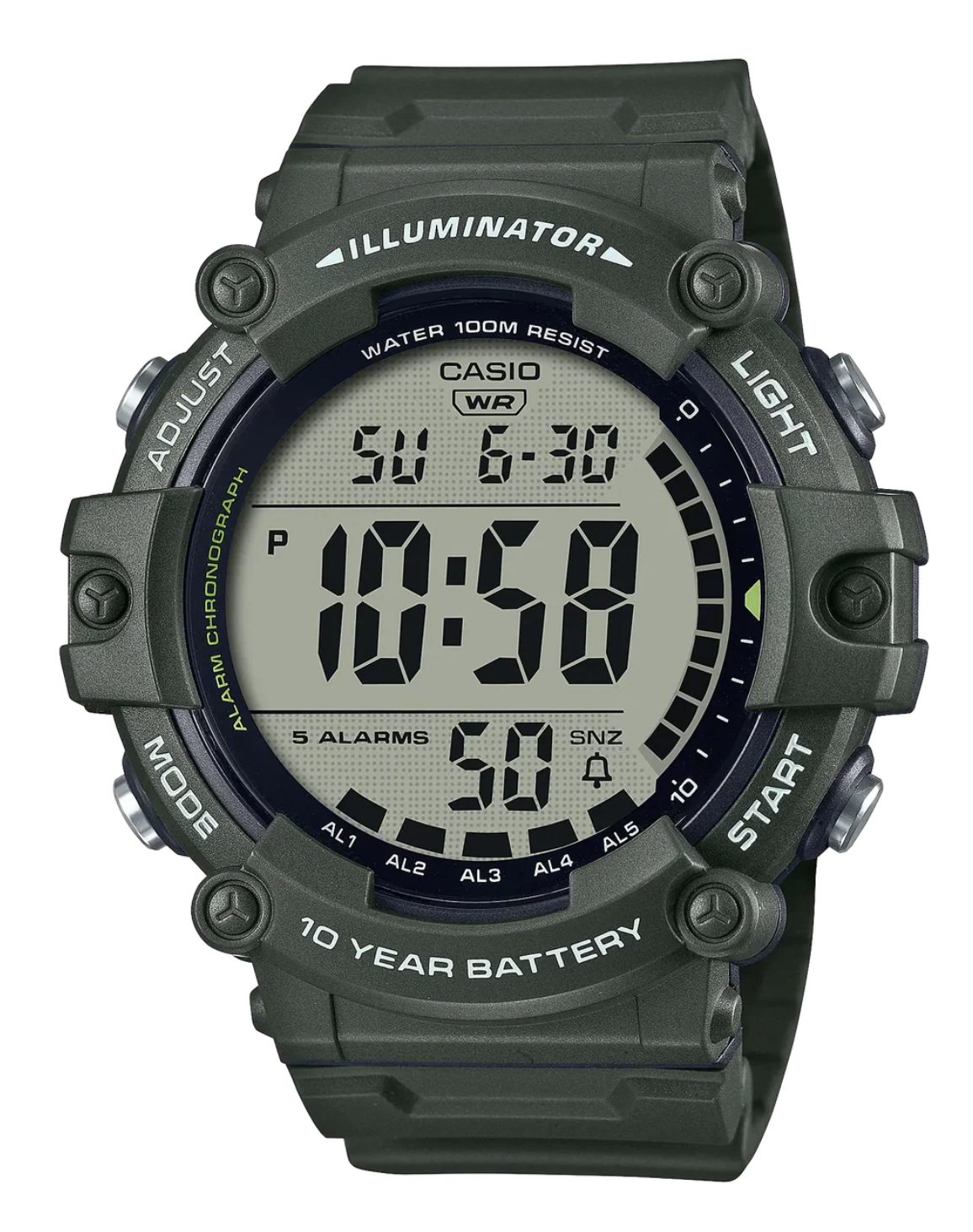 Casio Men's watch Digital, Black Dial Black Resin Strap, AE-1500WHX-3AVD
