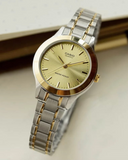 Casio Women's Watch Analog, Gold Dial Silver & Gold Stainless Steel Strap, LTP-1128G-9ARDF