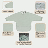 Milk It Baby Water Proof Sleeved Bib, Seafoam Green, MI-SBSG005