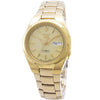 Seiko 21 Jewels Men's Automatic Watch Analog Gold Dial with Gold Stainless Steel Band, SNK610K
