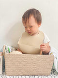 Milk It Baby Sandy Beige Bib & Bowl Set, 100% Food Grade Silicone Set, MI-BBSB005