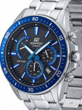 Edifice Men's Analog Watch Black Dial with Silver Stainless Steel Band, EFR-552D-1A2VUDF