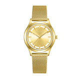 Lee Cooper Women's Watch Analog Gold Dial with Gold Mesh Band, LC08156.110