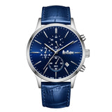 Lee Cooper Men's Watch Analog Blue Dial with Blue Leather Strap, LC08154.399