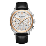 Lee Cooper Men's Watch Analog Silver Dial with Black Leather Strap, LC08172.531
