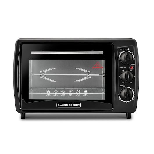Black+Decker 19L Toaster Oven with Double Glass and Rotisserie |TRO19RDG-B Toaster Oven BL-TRO19RDG-B