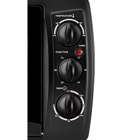 Black+Decker 19L Toaster Oven with Double Glass and Rotisserie |TRO19RDG-B