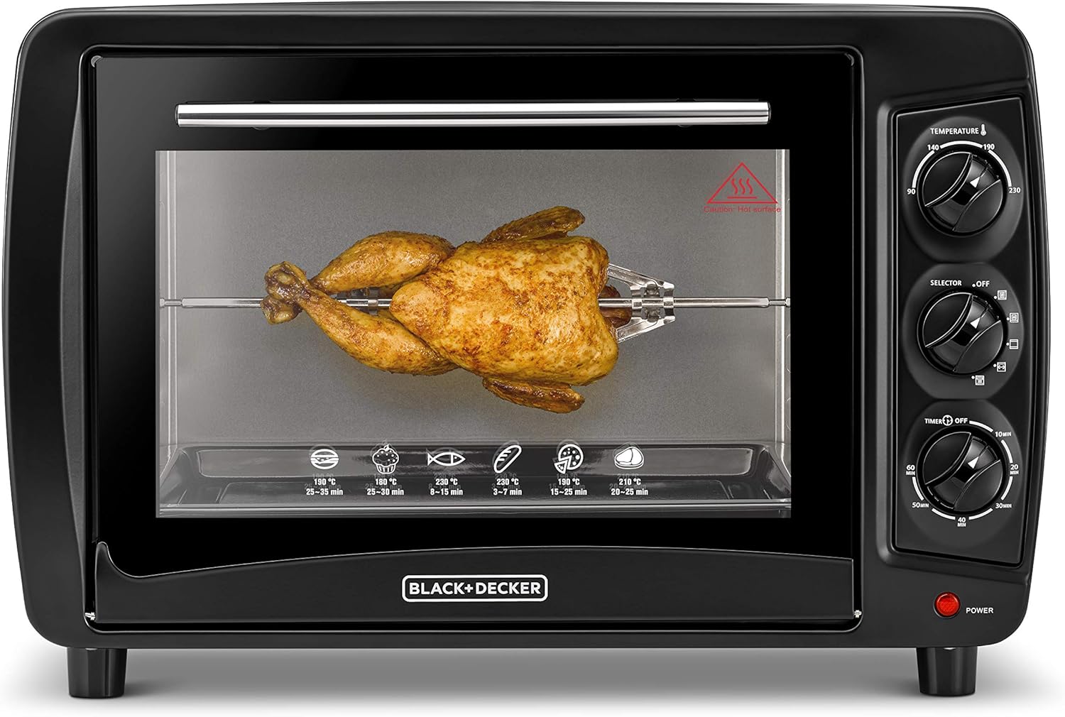 Black+Decker Toaster Oven 1500W With Double Glass Door, TRO35RDG