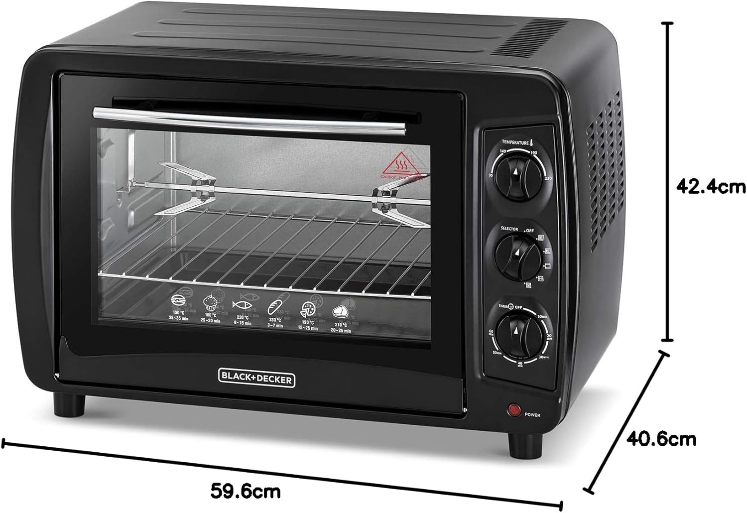 Black+Decker Toaster Oven 1500W With Double Glass Door, TRO35RDG