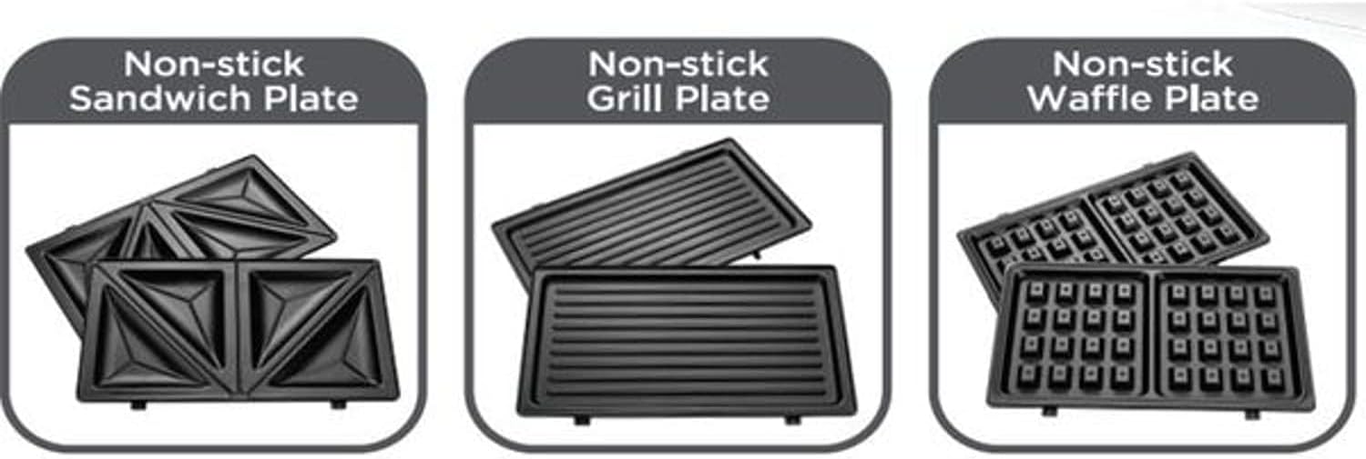 Black+Decker, 2Slice 3 In 1 Sandwich, Grill & Waffle Maker, TS2130