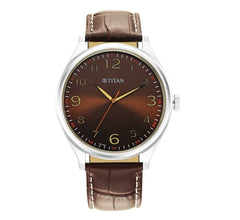 Titan Trendsetters Men's Watch Analog Brown Dial With Brown Leather Strap Watch, 1802SL16