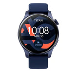 Titan Talk, Smart Watch Black Dial with BlueSilicone Strap, BT Calling, AI- Voice Assistant, Amoled Display,90156AP04