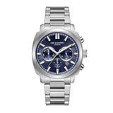 Lee Cooper Men's Watch Analog Blue Dial with Silver Stainless Steel Band, LC08144.390