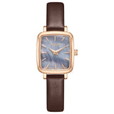 Lee Cooper Women's Watch Analog Mother of Pearl Dial with Brown Leather Strap, LC08151.552