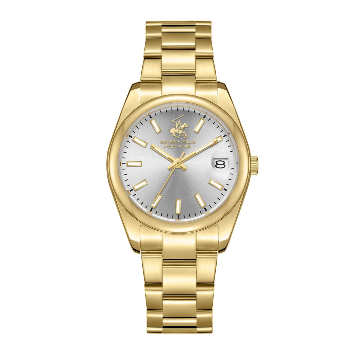 Beverly Hills Polo Club Women's Watch Analog Silver Dial With Gold Stainless Steel Band, BP3649X.130