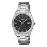 Casio UTP-1302PD-1AVDF Unisex Analog Watch Black Dial with Silver Stainless Steel Band