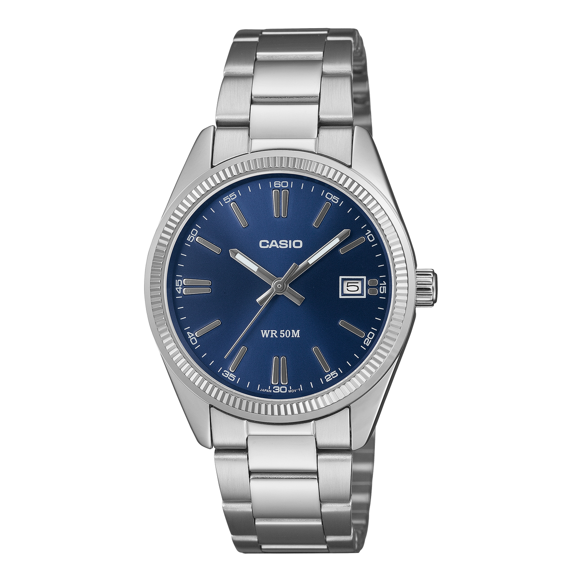 Casio UTP-1302PD-2A1VDF Unisex Analog Watch Blue Dial with Silver Stainless Steel Band
