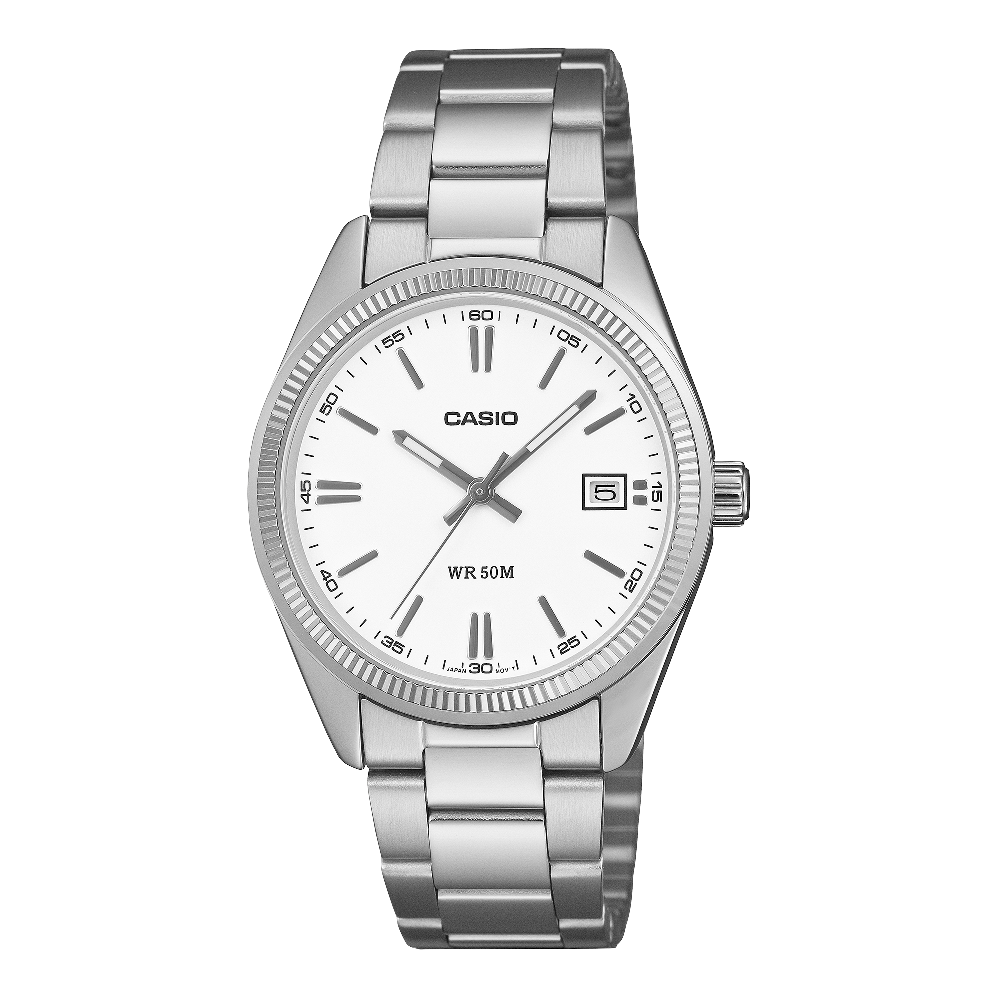 Casio UTP-1302PD-7AVDF Unisex Analog Watch White Dial with Silver Stainless Steel Band