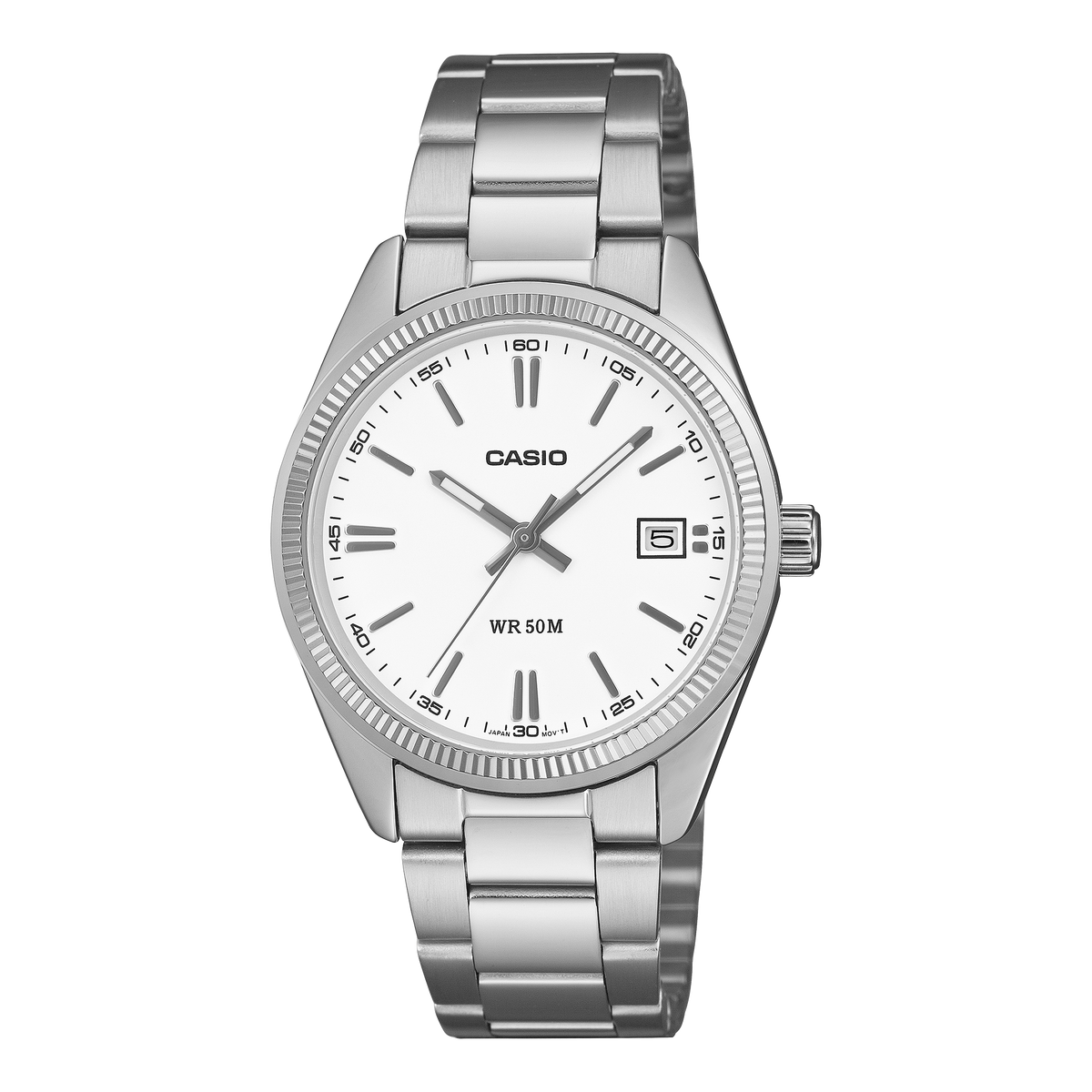 Casio UTP-1302PD-7AVDF Unisex Analog Watch White Dial with Silver Stainless Steel Band