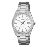 Casio UTP-1302PD-7AVDF Unisex Analog Watch White Dial with Silver Stainless Steel Band