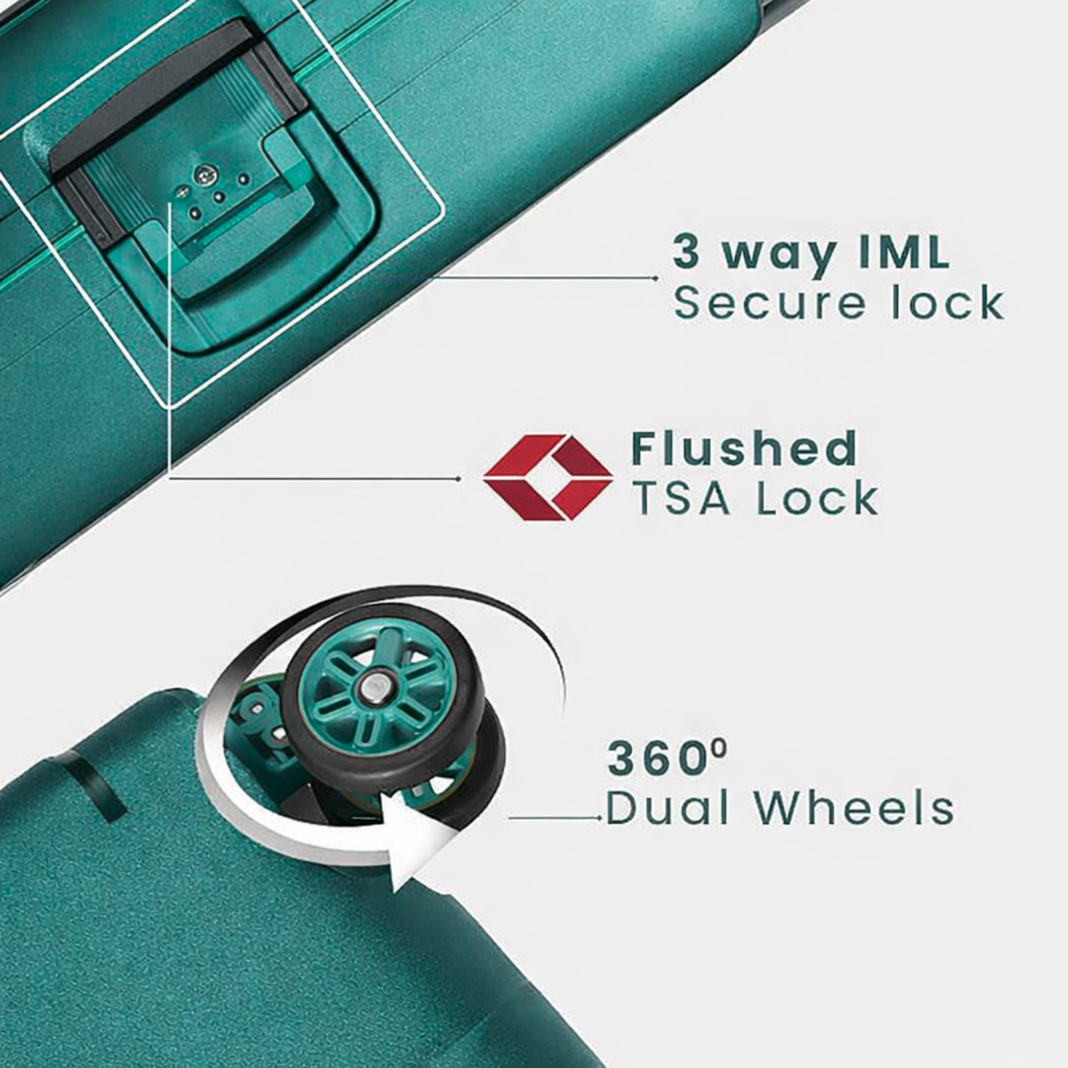 Carlton Vault 82cm 8 Wheel Hard Top Trolley-Green, VAULT82TGN