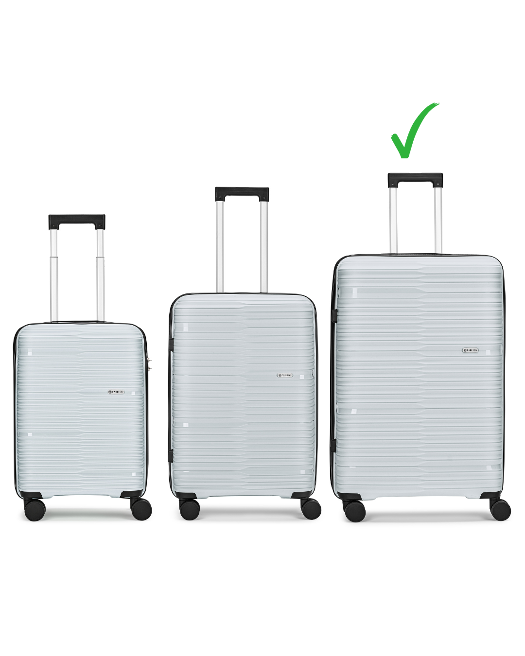 Carlton Alton 76cm 8 Wheel Hard Top Trolley-Grey, ALTON76GY