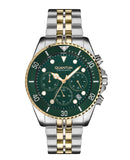 Quantum Men's Chronograph Watch Analog Green Dial with Two-Toned Stainless Steel Band, PWG930.270