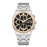 Lee Cooper Men's Watch Analog Black Dial with Silver Stainless Steel Band, LC08171.360