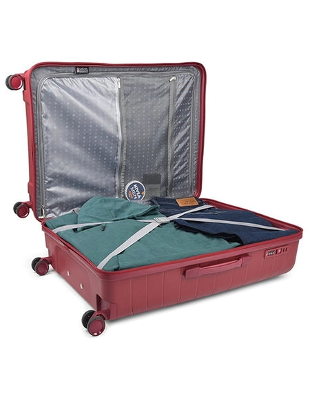 Carlton Carnival Plus 66cm Maroon 8 Wheel Hard Top Trolley, CARNIVALPLUS66MRN