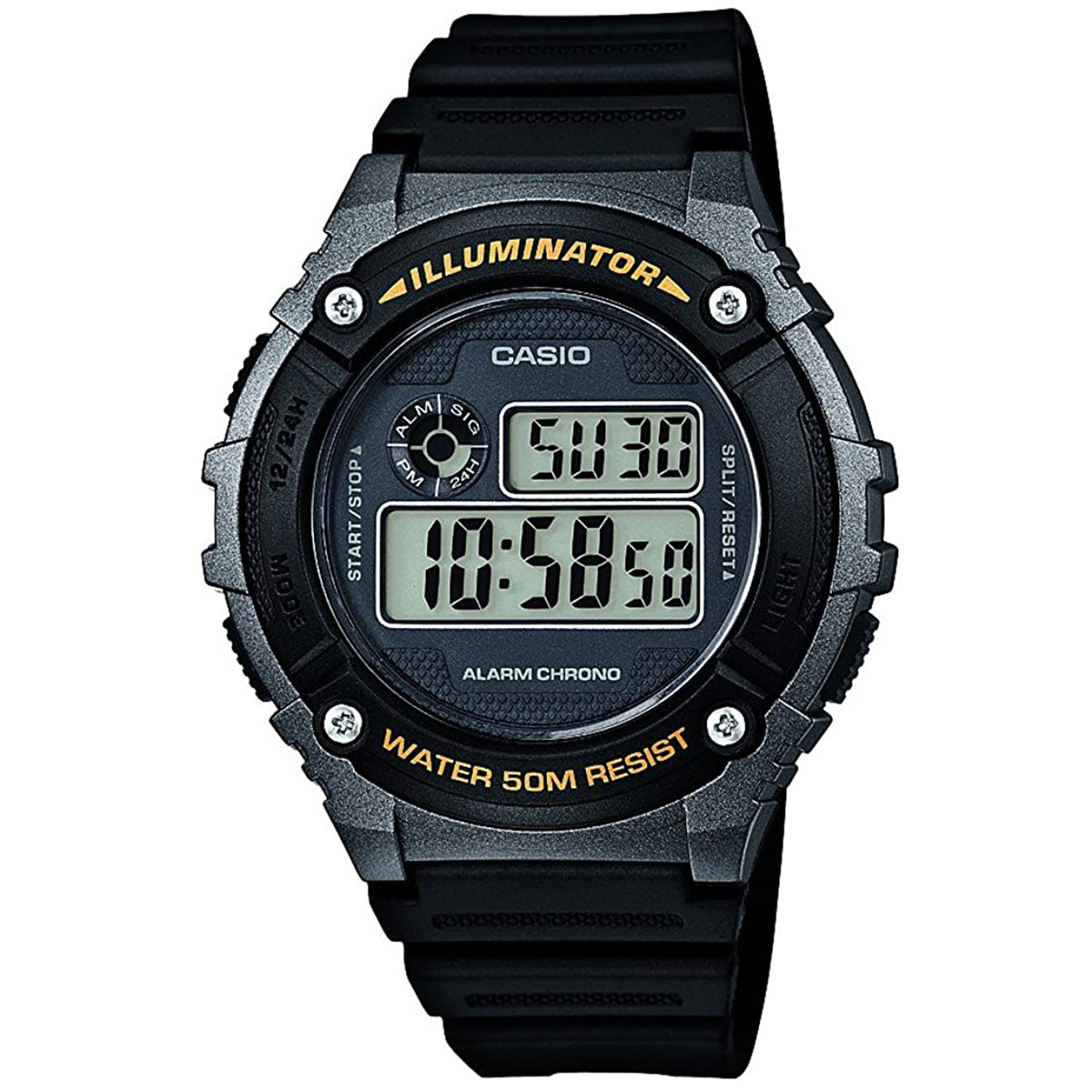 Casio Men's Watch Digital Dial With Black Resin Strap, W-216H-1BVDF