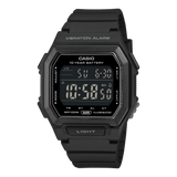 Casio W-738H-1BVDF Men's Digital Watch Black Reverse LCD with Black Resin Strap and Vibration Alarm