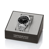 Alfajr Islamic Prayer Mens Watch Ana-Digital Black Dial With Stainless Steel Band, WW-22SS