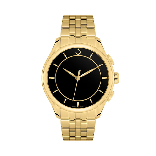 Alfajr Islamic Prayer Men's Analog-Digital Watch Black Dial With Gold Stainless Steel Band, WK-26SG authentic Alfajr WK-26SG Islamic prayer product in Bahrain