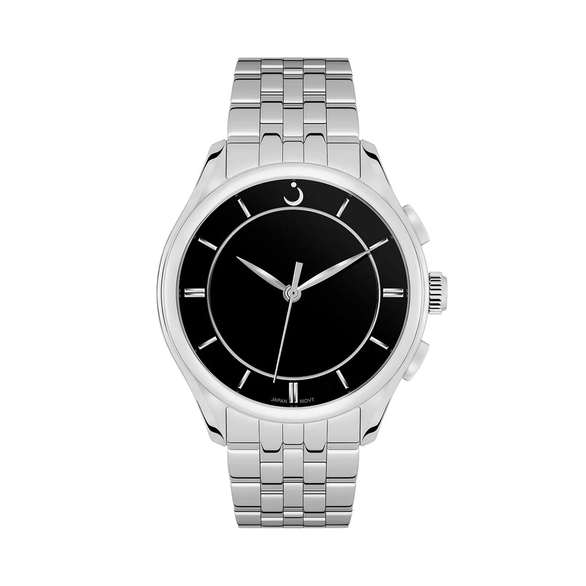 Alfajr Islamic Prayer Mens Watch Ana-Digital Black Dial With Stainless Steel Band, WW-22SS