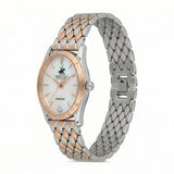 Beverly Hills Polo Club Women's Diamond Accent Analog Watch with White Mother of Pearl Dial and Silver and rose-gold-111 Stainless Steel Band, BP3926X.520