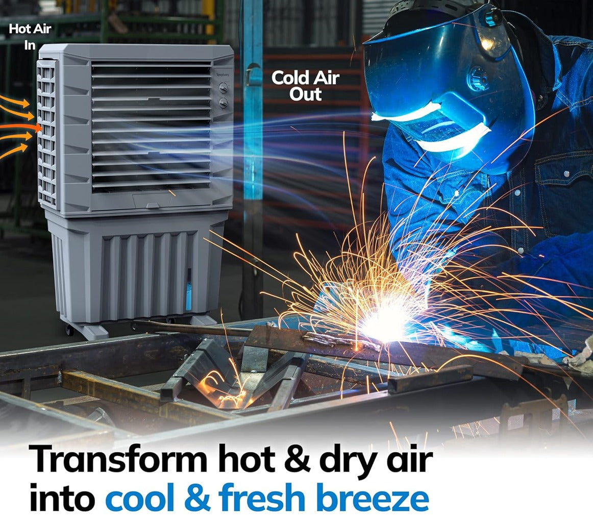 Symphony 125 L Air Cooler with Dual 20 Inch Fans, 250W, MOVICOOLDUOS125T