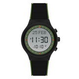 Alfajr Islamic Prayer Unisex Watch Digital With Black Rubber Strap, WY-16BLACKGREEN