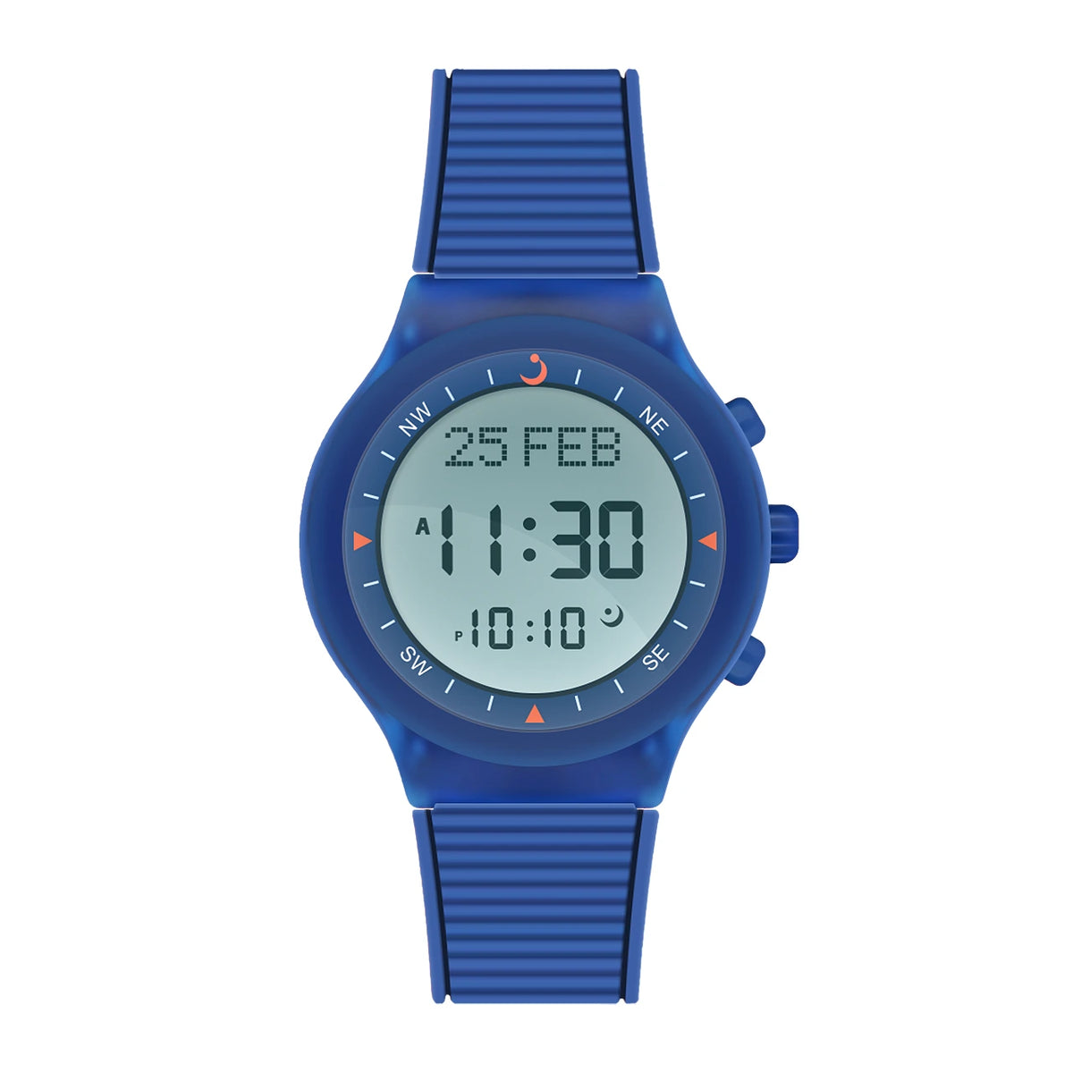 Alfajr Islamic Prayer Unisex Watch Digital With Blue Rubber Strap, WY-16BLUE