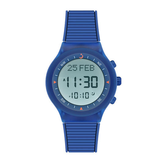 Alfajr Islamic Prayer Unisex Digital Watch With Blue Rubber Strap, WY-16BLUE authentic Alfajr WY-16BLUE Islamic prayer product in Bahrain